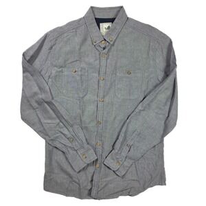 Alexander Julian Organic Cotton Gray Chambray Button Down L/S Shirt Men's Size L